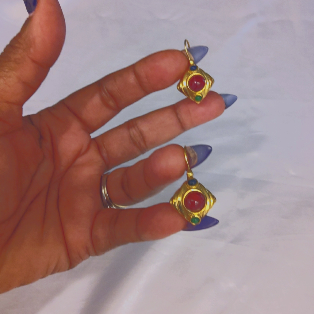Birthstone Gold Tone Earrings